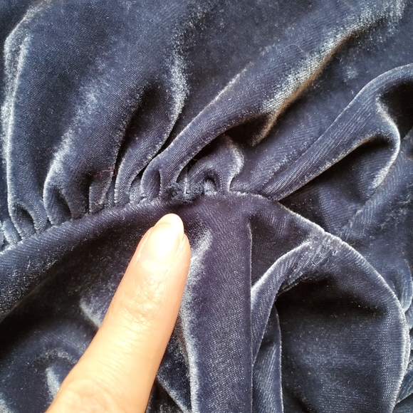 Free People Claudia Velvet puff sleeve Outerspace Top - Picture 8 of 10